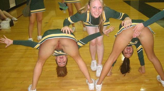 pic of Marianna having fun with her upskirt cheerleader squad
